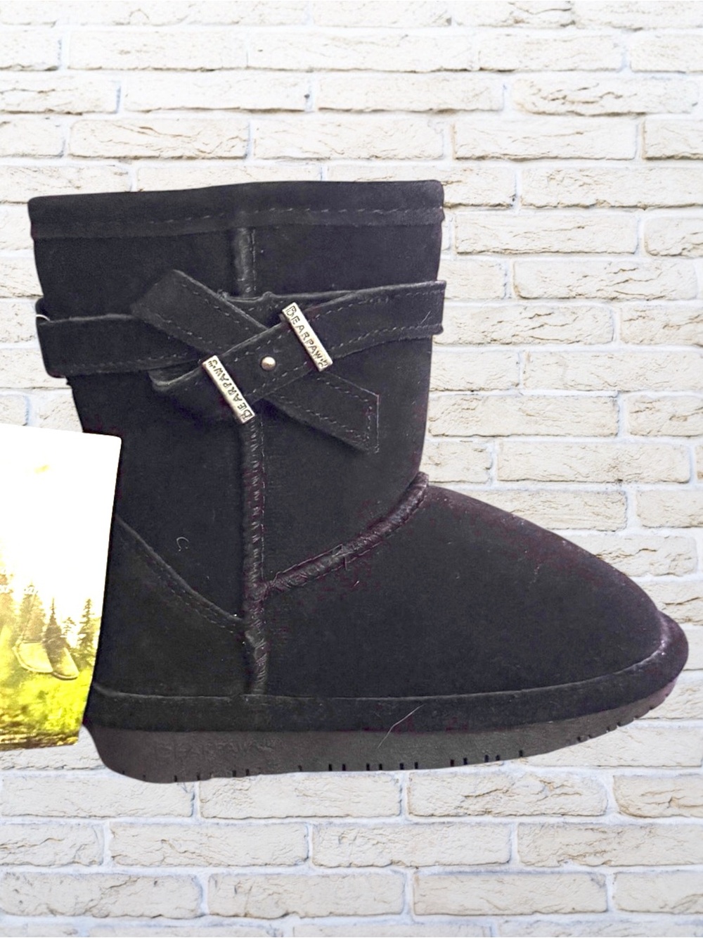 NWT Kids Toddler Black Bearpaw Boots 8